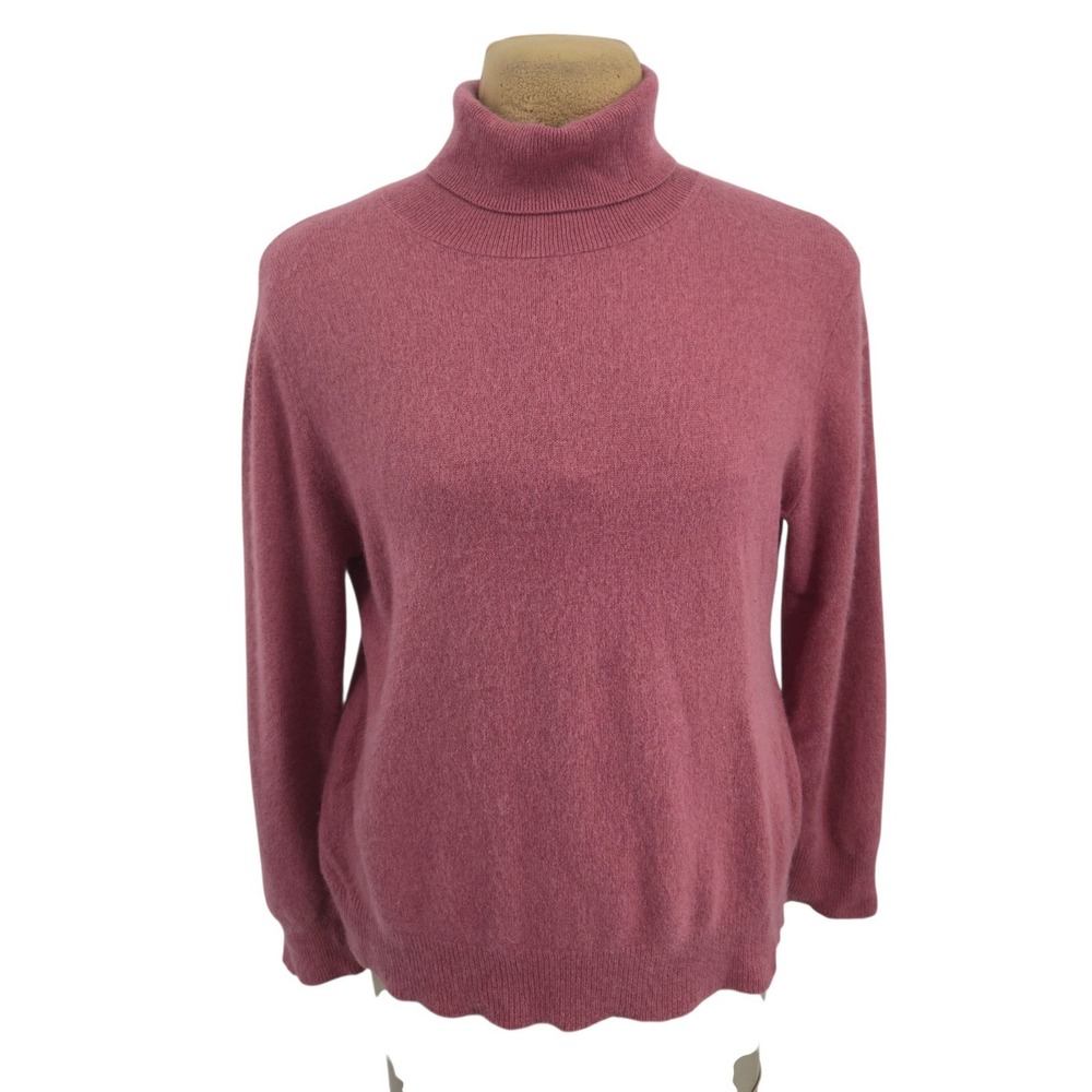 Neiman Marcus Turtleneck Sweater Women 3X Pink 100% Cashmere Long Sleeve Luxe